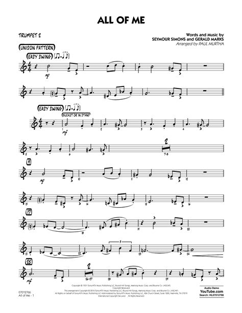 trumpet sheet music jazz